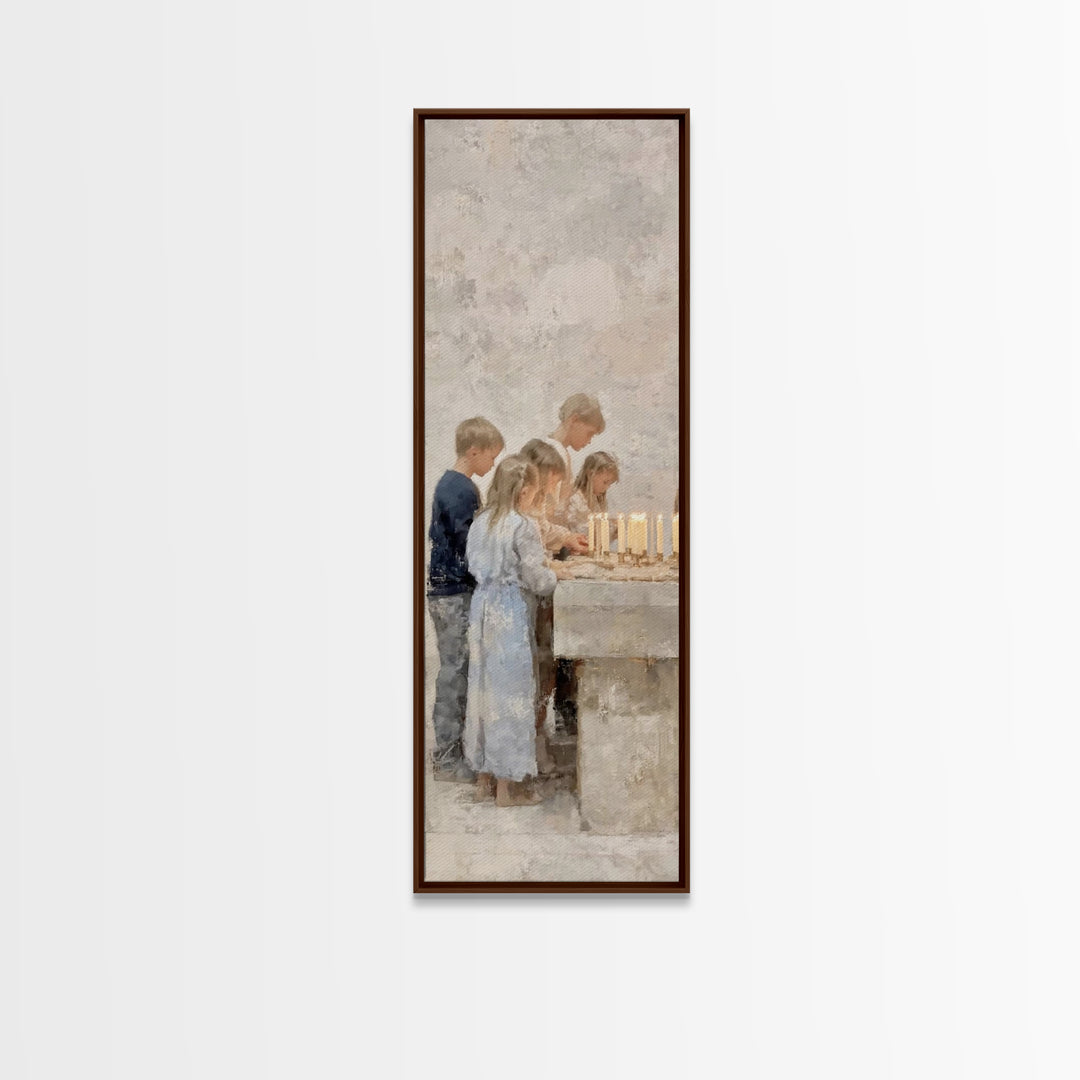 Children Of Blessing | Framed Canvas Print | Narrow Art | Christian Art Canvas | Christian Wall Art | Christian Gift | Christian Christmas