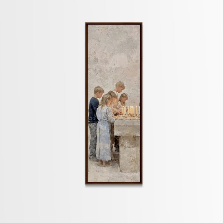 Children Of Blessing | Framed Canvas Print | Narrow Art | Christian Art Canvas | Christian Wall Art | Christian Gift | Christian Christmas