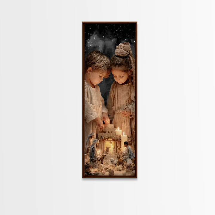 The Guiding Light - Framed Canvas Print - Christian Wall Art - Christian Art Canvas - Christian Christmas Art - Tall Narrow Wall Art