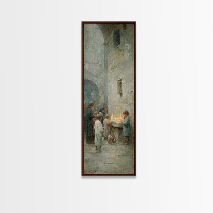 Candles Of Devotion - Framed Canvas Print - Christian Art Canvas - Christian Wall Art - Christmas Art - Christian Art Print - Tall Skinny A