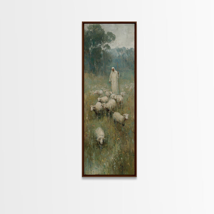 Follow The Shepherd - Framed Canvas Print - Christian Art Canvas - Christian Wall Art - Large Christian Painting - Skinny Art - Jesus Art
