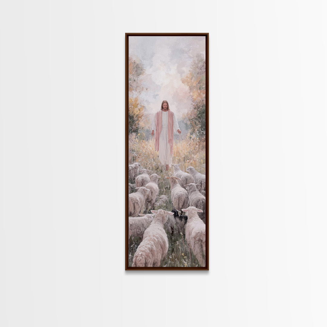 Pasture Of Light – Framed Canvas Print – Christian Art Print – Jesus Painting – Skinny Art – Christian Wall Art – Christian Art