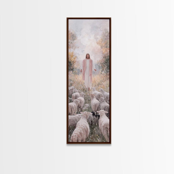 Pasture Of Light – Framed Canvas Print – Christian Art Print – Jesus Painting – Skinny Art – Christian Wall Art – Christian Art