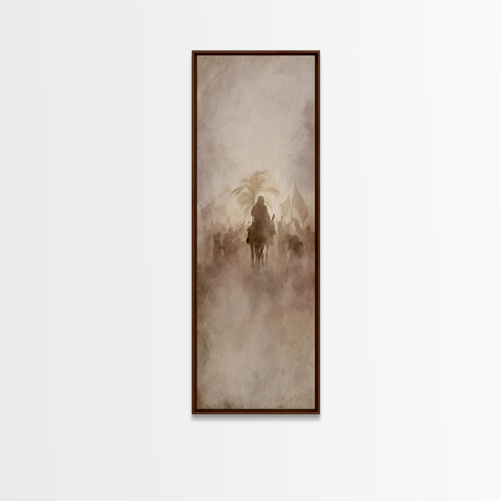 Palm Branch Dawn – Framed Canvas Print – Christian Art Canvas – Christian Art – Tall Skinny Art Print – Jesus Painting – Christian Wall Art