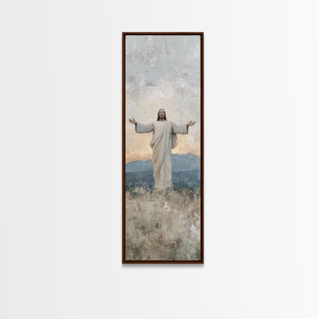 Eternal Morning Hope – Framed Canvas Print – Christian Art Canvas – Jesus Painting – Christian Wall Art – Narrow Art – Christmas Art – Chri