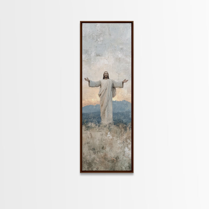 Eternal Morning Hope – Framed Canvas Print – Christian Art Canvas – Jesus Painting – Christian Wall Art – Narrow Art – Christmas Art – Chri