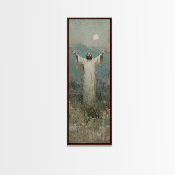 Light of Salvation Grace – Framed Canvas Print – Christian Christmas Art – Jesus Painting – Christian Wall Art – Tall Narrow Wall Art – Chr