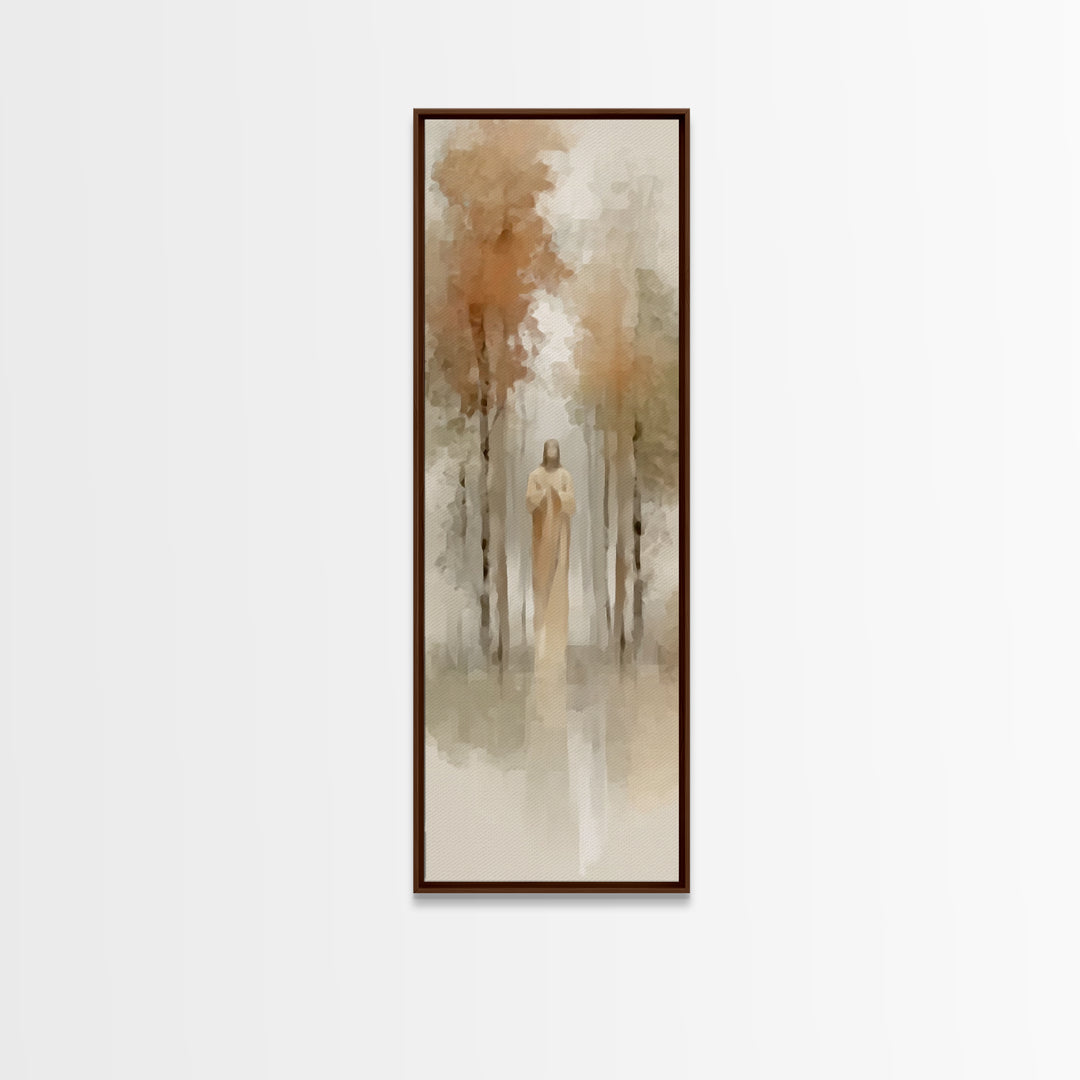 Morning Forest Glory – Framed Canvas Print – Christian Art Canvas – Jesus Painting – Christian Wall Art – Skinny Art – Christian Christmas