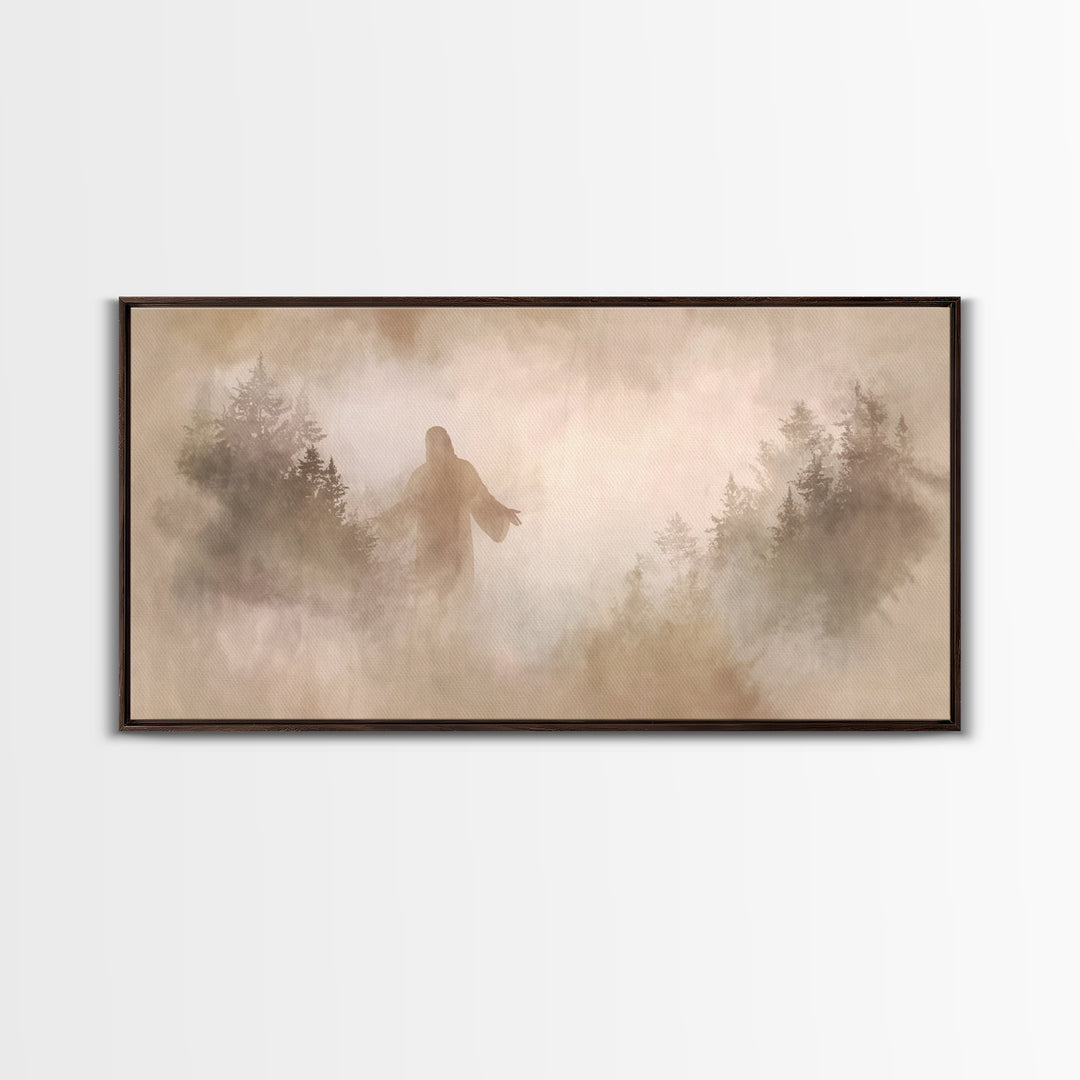 Heavenly Stillness – Framed Canvas Print – Christian Art Canvas – Jesus Painting – Christian Wall Art – Moody Christmas Art – Christian Dec