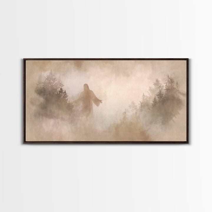 Heavenly Stillness – Framed Canvas Print – Christian Art Canvas – Jesus Painting – Christian Wall Art – Moody Christmas Art – Christian Dec