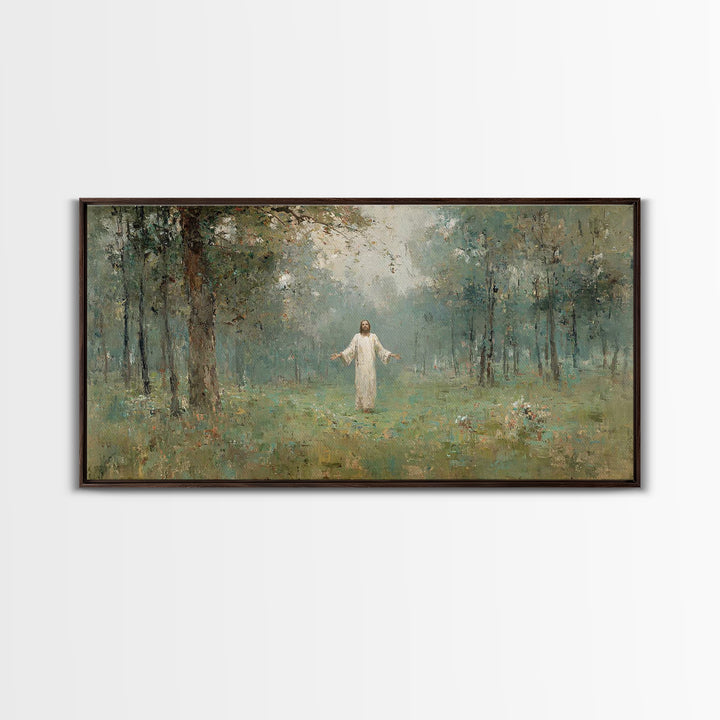 Light of Salvation, Framed Canvas Print, Christian Wall Art, Jesus Painting, Christian Christmas Art, Christian Art Canvas, Modern Christia