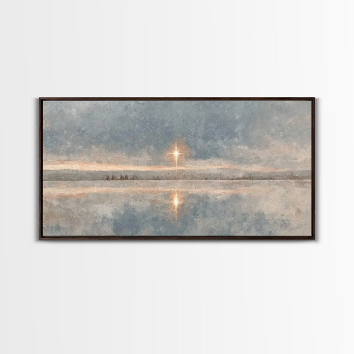 The Guiding Star – Framed Canvas Print – Christian Wall Art – Christian Art Canvas – Jesus Painting – Christian Christmas Art – Art Prints