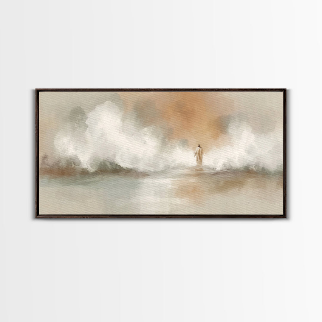 Waves of Mercy | Framed Canvas Print | Christian Art Canvas | Christian Wall Art | Jesus Painting | Modern Christian Art | Christian Gift
