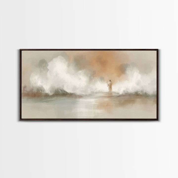 Waves of Mercy | Framed Canvas Print | Christian Art Canvas | Christian Wall Art | Jesus Painting | Modern Christian Art | Christian Gift