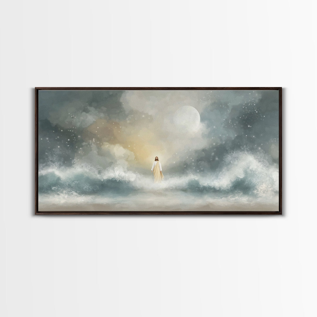 Celestial Hope, Framed Canvas Print, Christian Art Canvas, Jesus Painting, Christmas Art, Christian Wall Art, Unique Christian Art