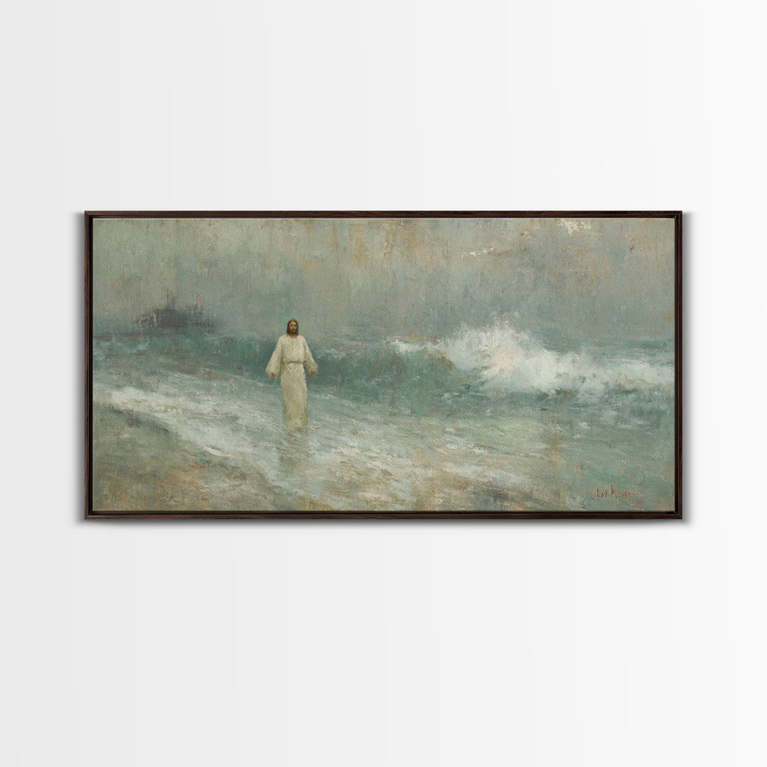Risen Light – Framed Canvas Print – Christian Art Canvas – Jesus Painting – Christian Wall Art – Modern Christian Art – Christian Gift