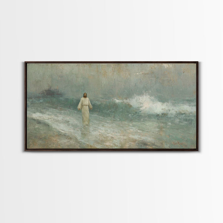 Risen Light – Framed Canvas Print – Christian Art Canvas – Jesus Painting – Christian Wall Art – Modern Christian Art – Christian Gift