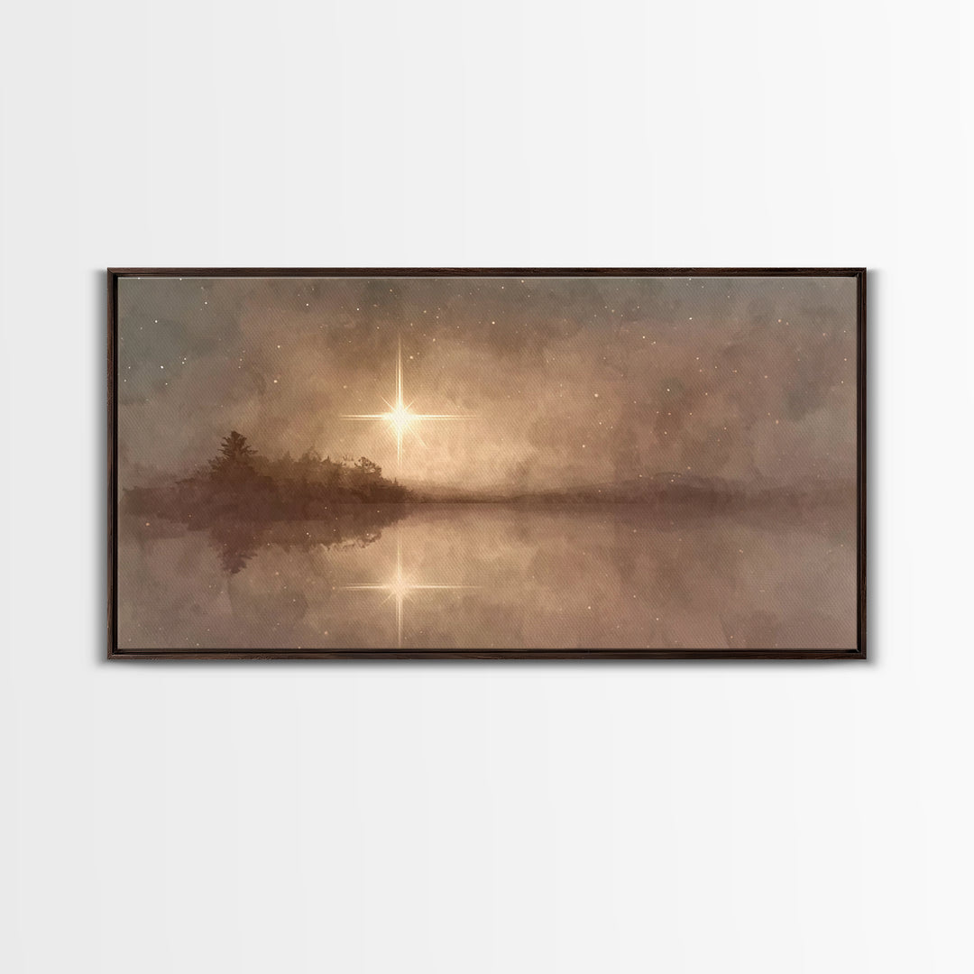 Celestial Promise, Framed Canvas Print, Christian Art Canvas, Christian Wall Art, Christmas Art Prints, Jesus Painting, Christian Decor