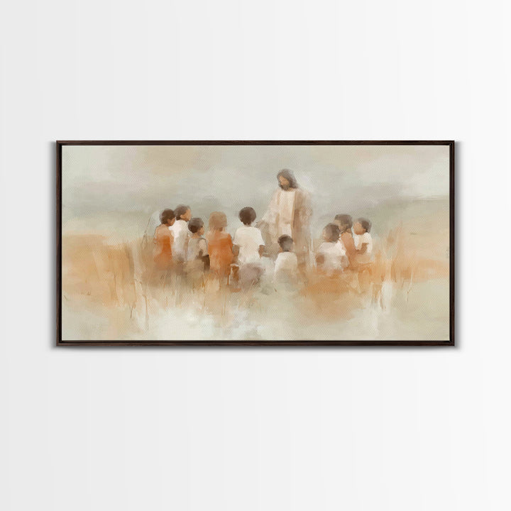 Meadow Of Hope, Framed Canvas Print, Christian Art Print, Christian Wall Art, Jesus Painting, Christmas Wall Art, Christian Decor, Modern C
