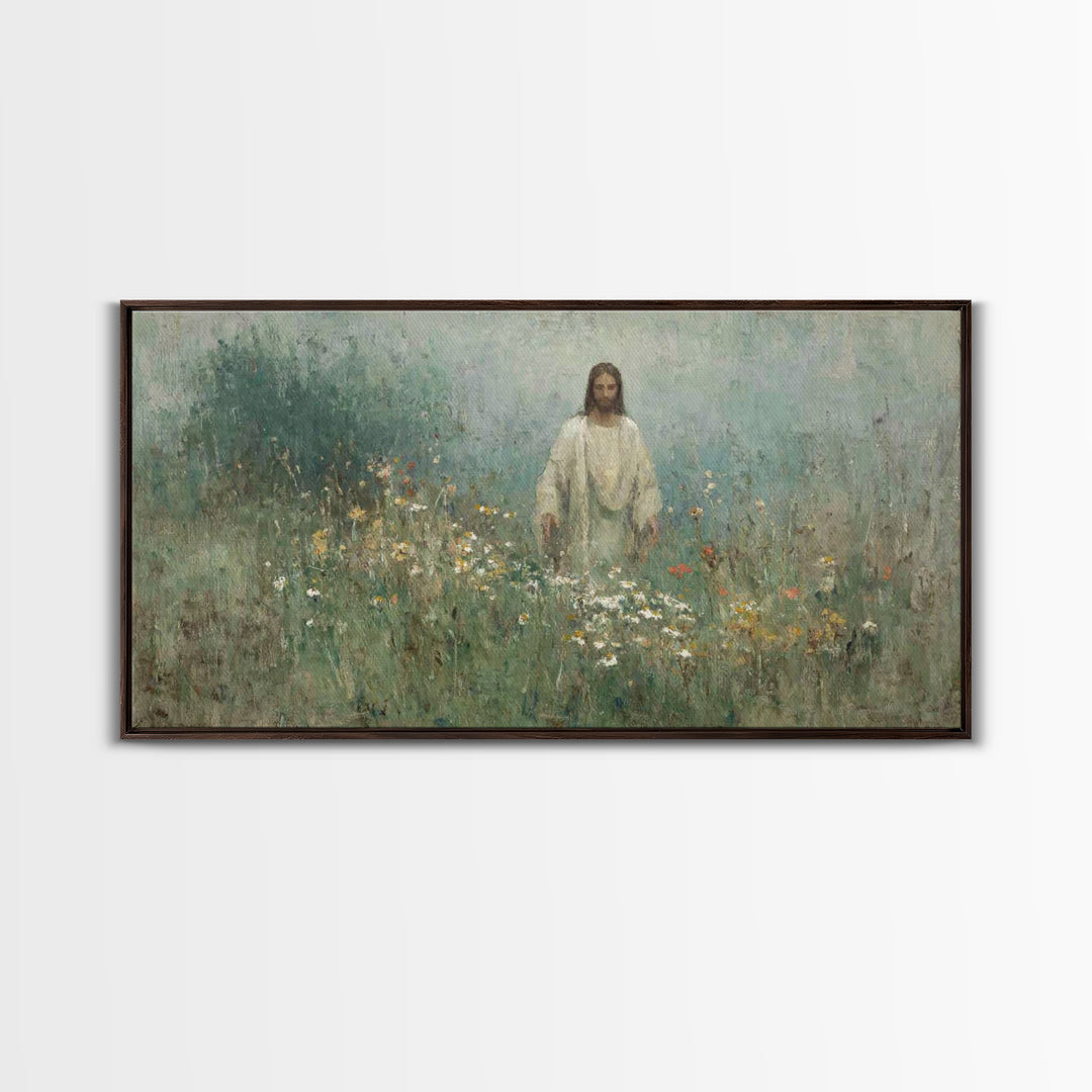 Radiant Shepherd Bloom – Framed Canvas Print – Christian Wall Art – Jesus Christ Painting – Christian Art Canvas – Christmas Art – Christia