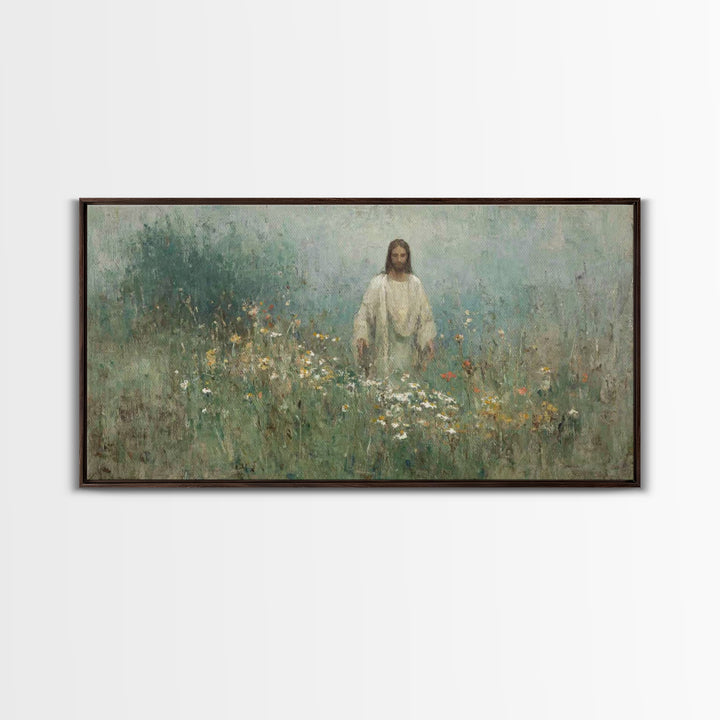 Radiant Shepherd Bloom – Framed Canvas Print – Christian Wall Art – Jesus Christ Painting – Christian Art Canvas – Christmas Art – Christia