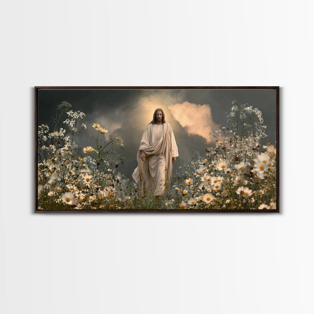 Blossom Path Faith, Framed Canvas Print, Christian Art Canvas, Christian Wall Art, Large Jesus Painting, Christmas Art, Christian Decor, Vi