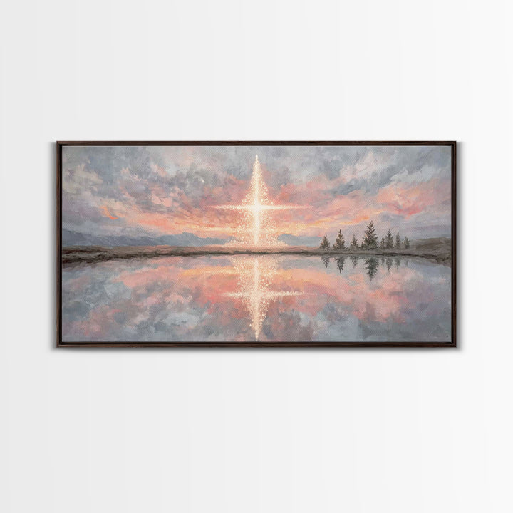 Heaven’s Dawn | Framed Canvas Print | Christian Wall Art | Christian Art Print | Christmas Canvas Wall Art | Modern Christian Art | Christi