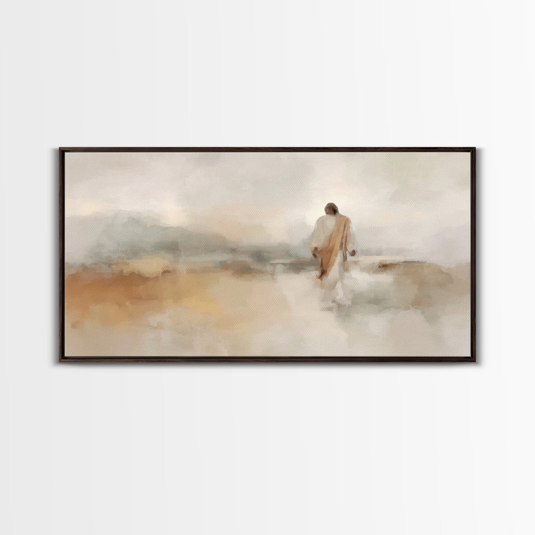 Quiet Wilderness Hope, Framed Canvas Print, Christian Art Print, Jesus Painting, Christian Wall Art, Subtle Christian Art, Christian Decor,