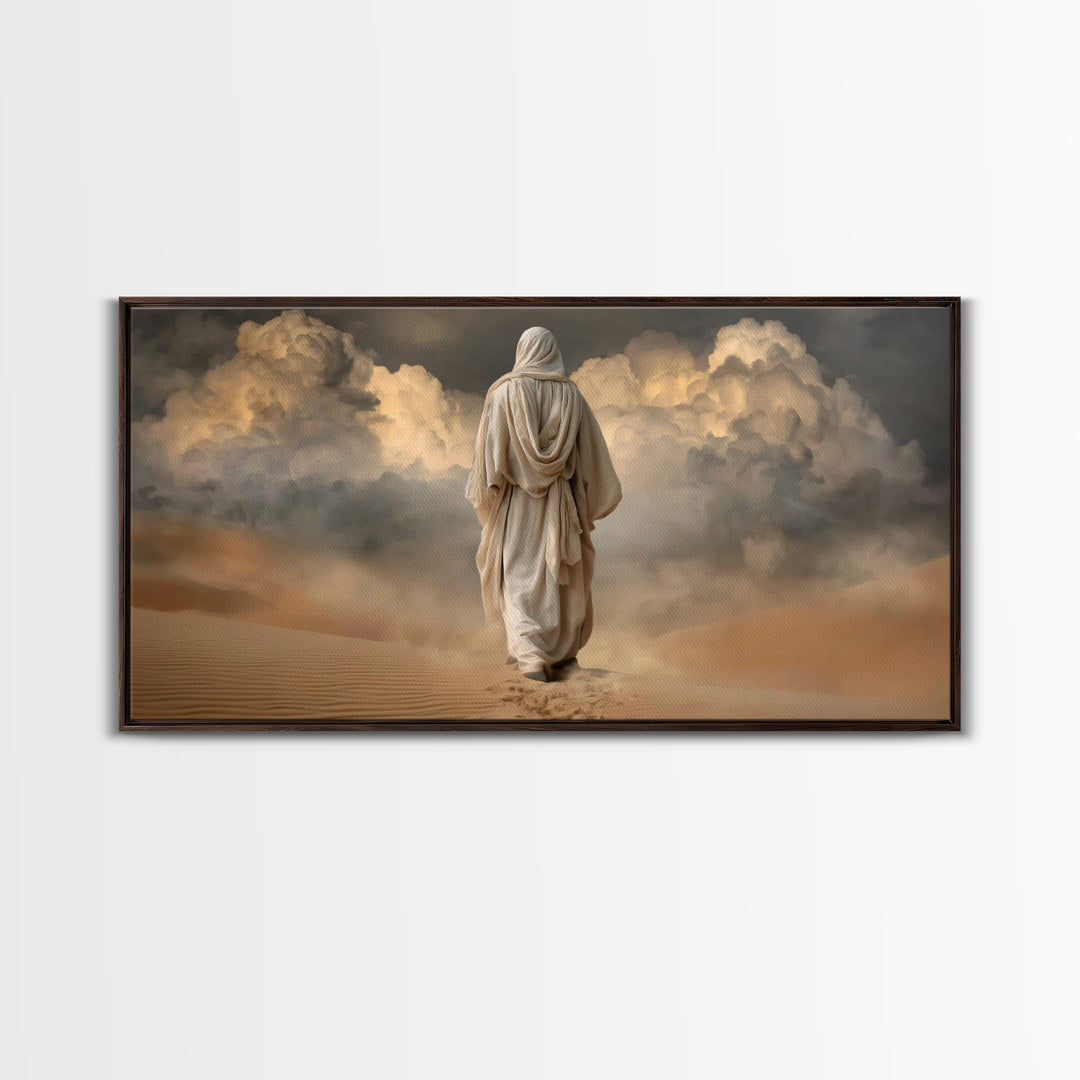 Cloudbound Journey | Framed Canvas Print | Jesus Painting | Christian Wall Art | Christian Art Canvas | Moody Christian Art | Christian Dec