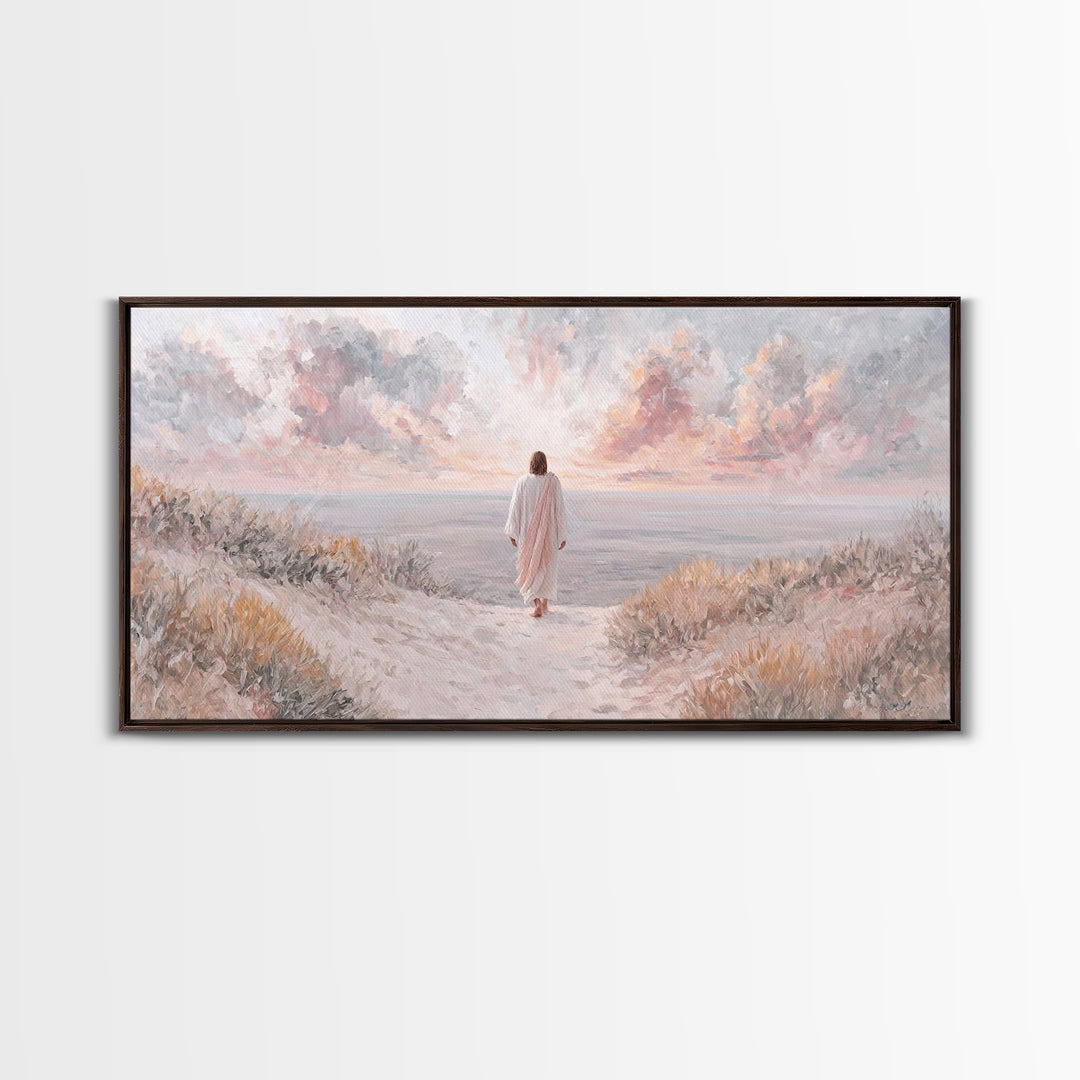 Skyward Steps Light – Framed Canvas Print – Christian Wall Art – Christian Art Canvas – Christian Art Print – Jesus Painting – Christian De