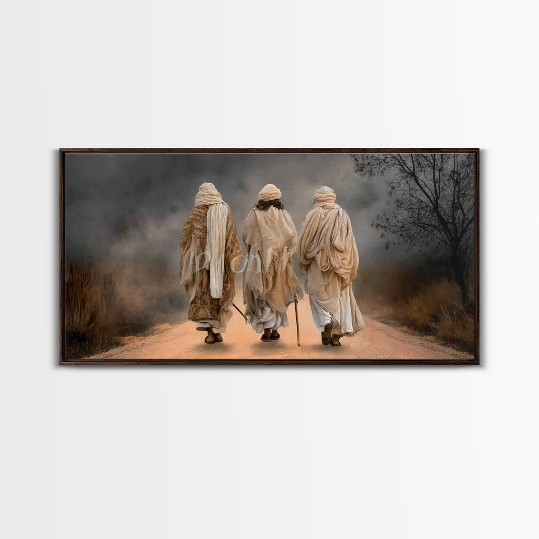 Sacred Companions, Framed Canvas Print, Christian Art Canvas, Jesus Painting, Christian Wall Art, Christian Christmas Art, Christmas Art
