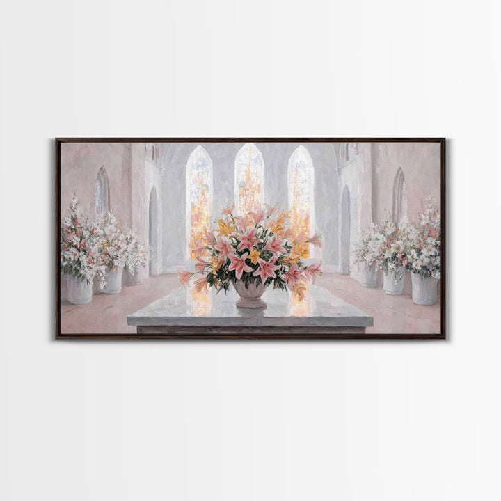 Radiant Blossoms, Framed Canvas Print, Christian Wall Art, Subtle Christian Art, Christian Art Canvas, White Christmas Art, Christian Decor