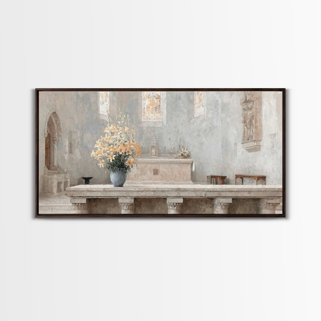 Golden Reverence | Framed Canvas Print | Christian Art Canvas | Christian Wall Art | Vintage Christian Art | Christmas Art Prints | Christi