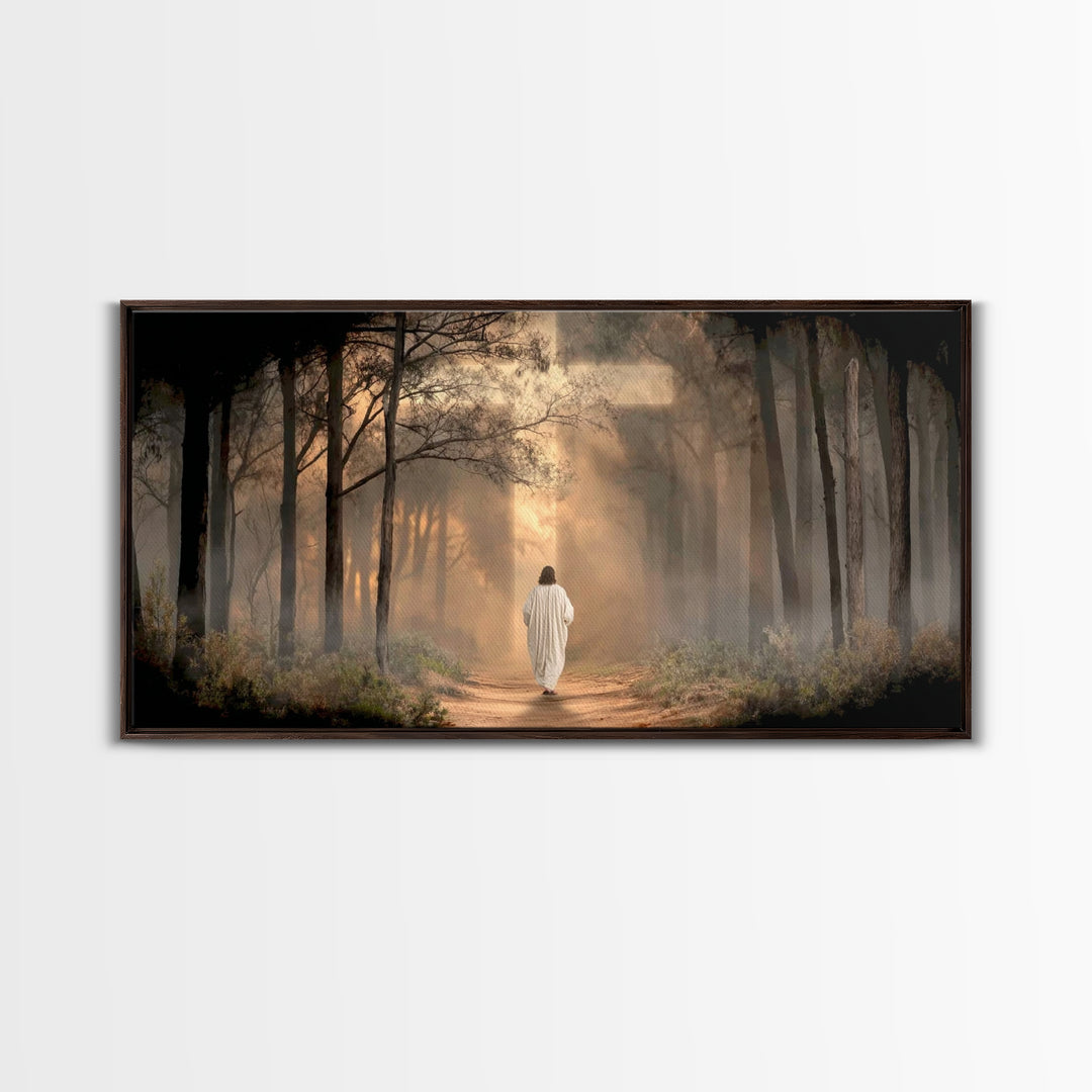 Forest Of Grace – Framed Canvas Print – Christian Art – Jesus Painting – Christian Wall Art – Christian Decor