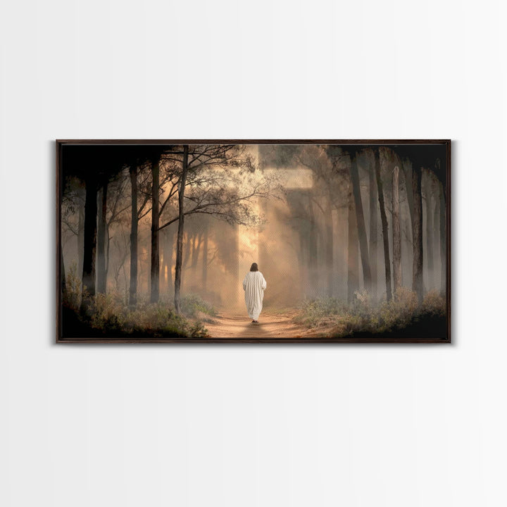 Forest Of Grace – Framed Canvas Print – Christian Art – Jesus Painting – Christian Wall Art – Christian Decor