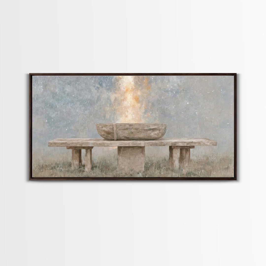 Sacred Offering | Framed Canvas Print | Christian Art Canvas | Christian Wall Art | Christian Painting | Christian Decor