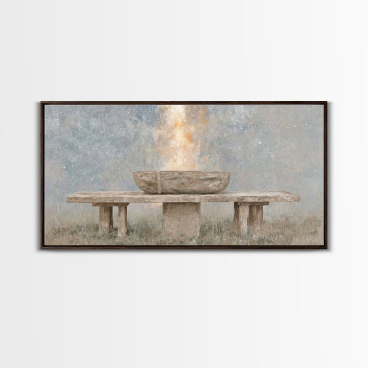 Sacred Offering | Framed Canvas Print | Christian Art Canvas | Christian Wall Art | Christian Painting | Christian Decor