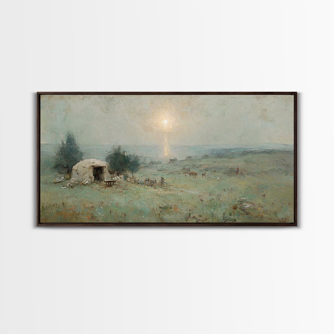 Shepherds Light | Framed Canvas Print | Christian Christmas Art | Christmas Wall Art | Christian Art Canvas | Christian Decor