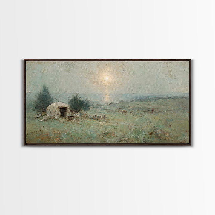 Shepherds Light | Framed Canvas Print | Christian Christmas Art | Christmas Wall Art | Christian Art Canvas | Christian Decor