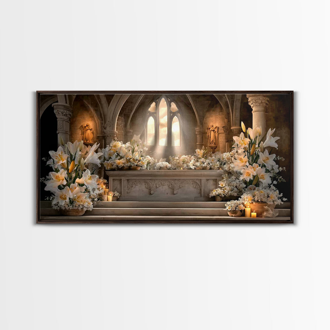 Sanctuary Light – Framed Canvas Print – Minimalist Christian Art – Christian Wall Art – Christian Art Canvas – Christian Christmas Art – Gi