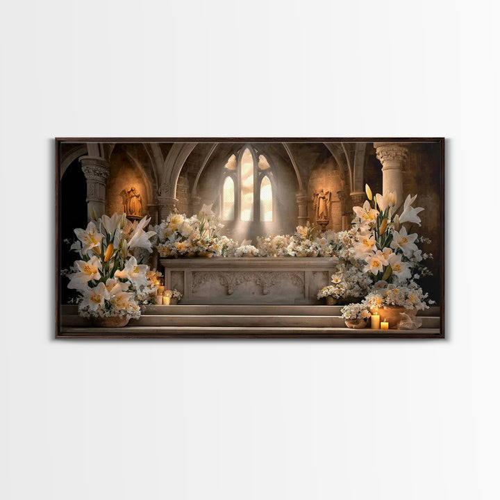Sanctuary Light – Framed Canvas Print – Minimalist Christian Art – Christian Wall Art – Christian Art Canvas – Christian Christmas Art – Gi
