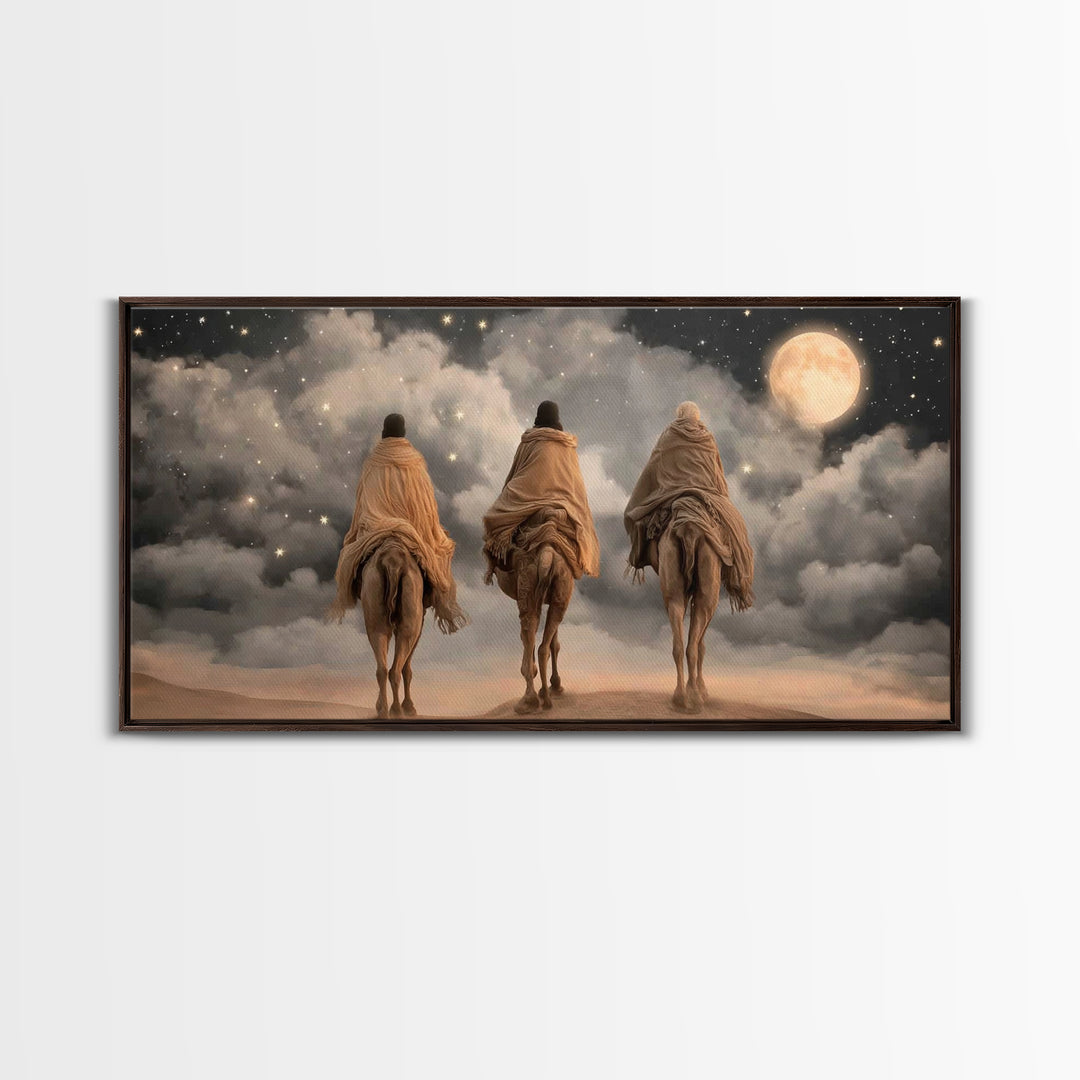 Night Of Witness | Framed Canvas Print | Christian Wall Art | Christmas Canvas Wall Art | Christian Christmas Art | Christian Decor