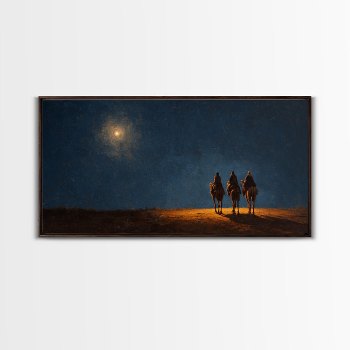 Midnight Revelation – Framed Canvas Print – Christmas Canvas Wall Art – Christian Christmas Art – Christian Wall Art – Christian Decor