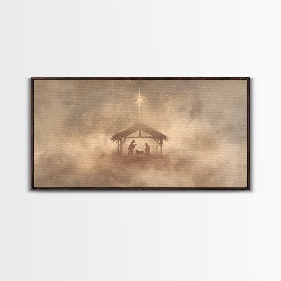Star of Mercy – Framed Canvas Print – Christian Decor – Christmas Art – Christian Gifts – Christian Art – Jesus Art – Christian Canvas