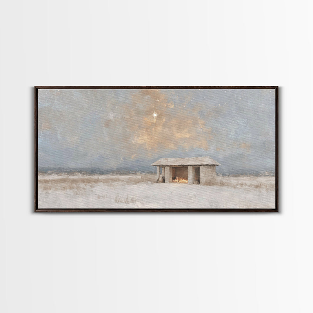 Heavenly Stillness – Framed Canvas Print – Christian Gifts – Christian Art – Jesus Art – Christian Canvas – Christian Decor – Christmas Art