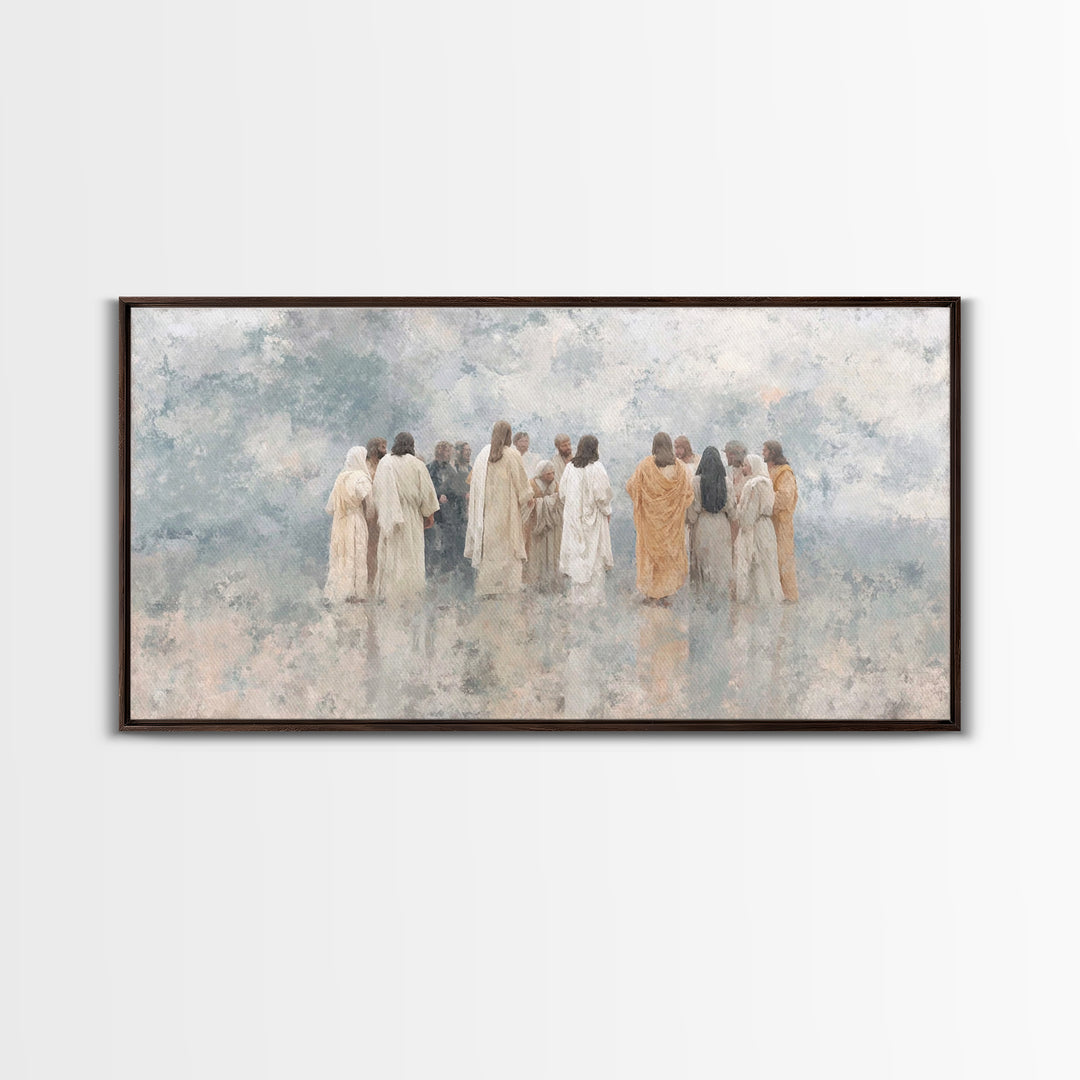 Cloudborne Fellowship – Framed Canvas Print – Jesus Painting – Christian Art – Christian Canvas – Christian Gift Ideas – Christian Wall Art
