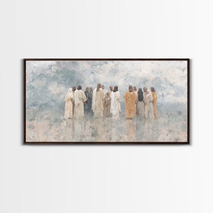 Cloudborne Fellowship – Framed Canvas Print – Jesus Painting – Christian Art – Christian Canvas – Christian Gift Ideas – Christian Wall Art
