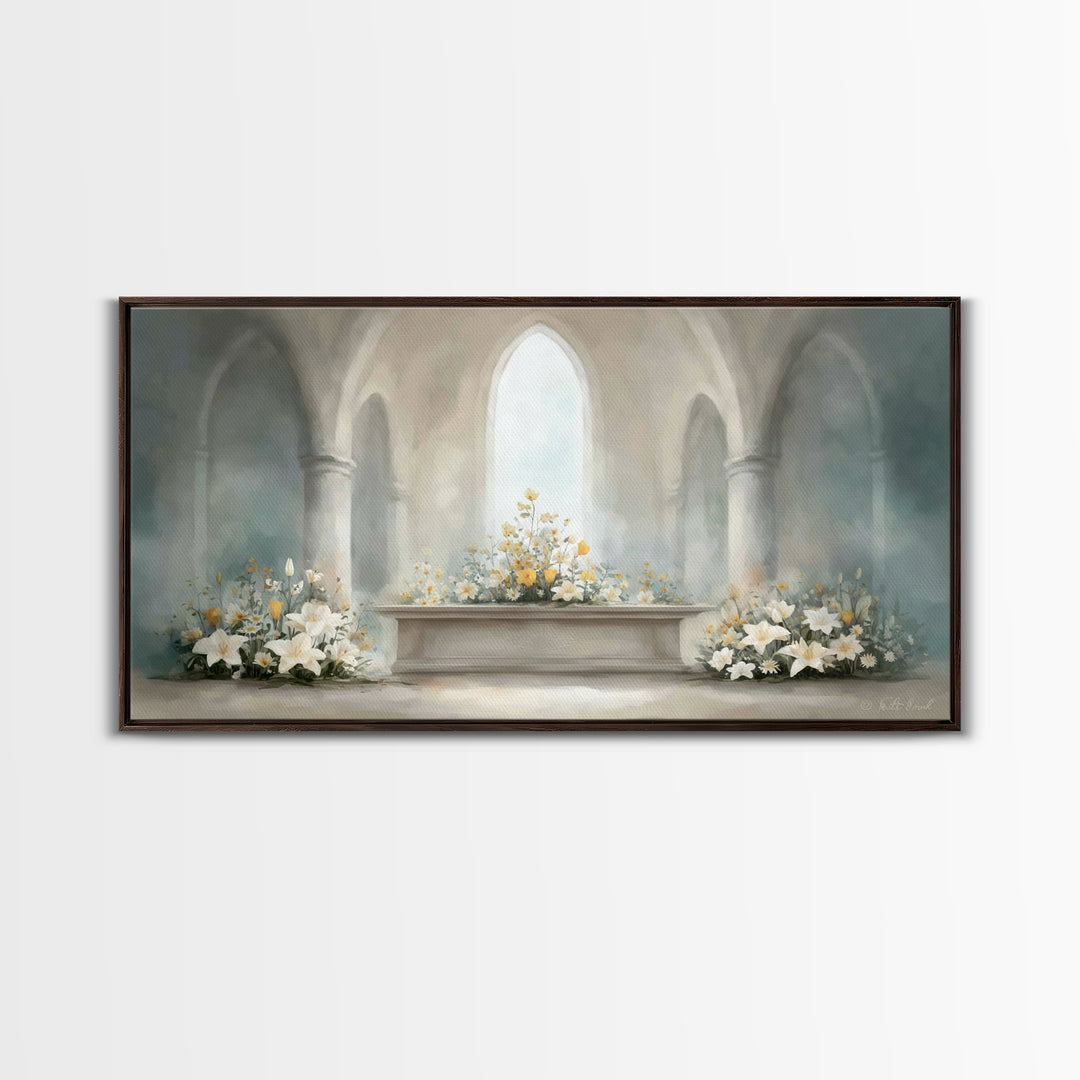 Peaceful Chapel – Framed Canvas Print – Christian Wall Art – Christian Art Canvas – Modern Christian Art – Christmas Art Work – Christian G