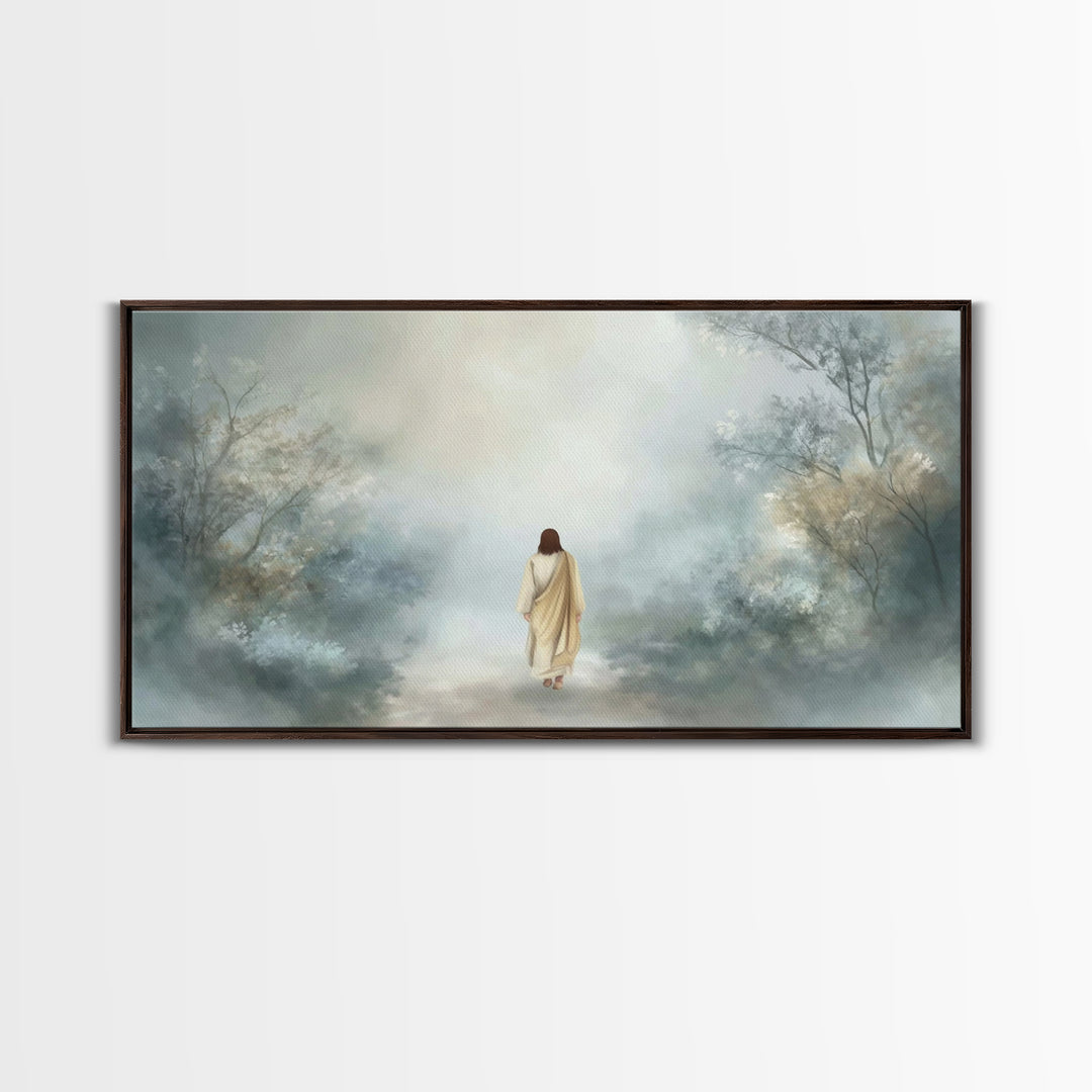Path Of Grace - Framed Canvas Print - Christian Wall Art - Jesus Painting - Moody Christian Art - Christian Christmas Art - Christian Art C