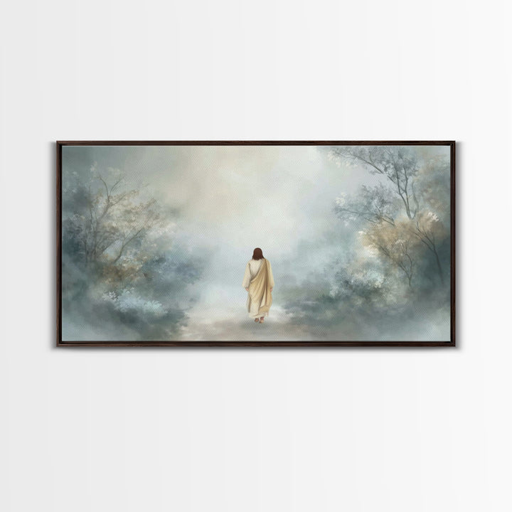 Path Of Grace - Framed Canvas Print - Christian Wall Art - Jesus Painting - Moody Christian Art - Christian Christmas Art - Christian Art C